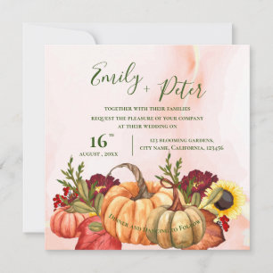 Carte Mignonne Citrouille L'automne quitte le Mariage de