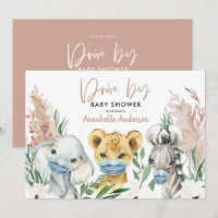 Mignonne conduite de masque de covid animal par bé