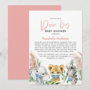 Carte Mignonne conduite de masques de vache par bébé