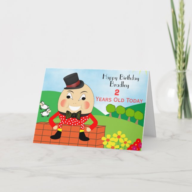 Carte mignonne d'anniversaire de enfant de Humpty (Devant)