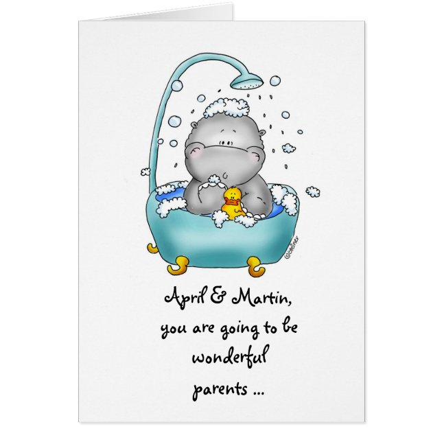 Carte mignonne de baby shower - félicitations - (Devant)