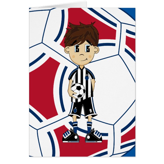 Carte mignonne de garçon du football (Devant)