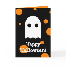 Carte mignonne de Halloween de fantôme pour des