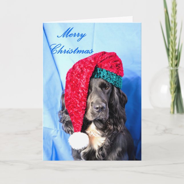 Carte mignonne de Joyeux Noël de chien (Devant)