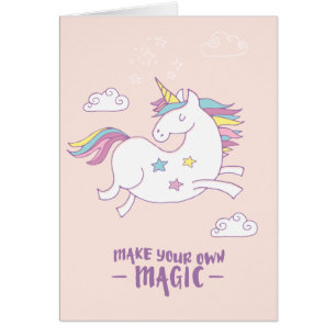 Carte mignonne de licorne d'enfants - "faites