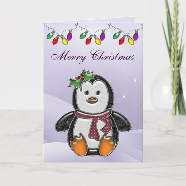 Carte mignonne de lumières de bijou et de Noël de (Devant)