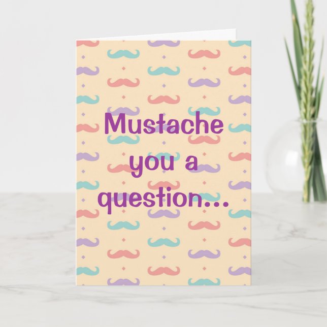 Carte mignonne de moustache de moustache de (Devant)