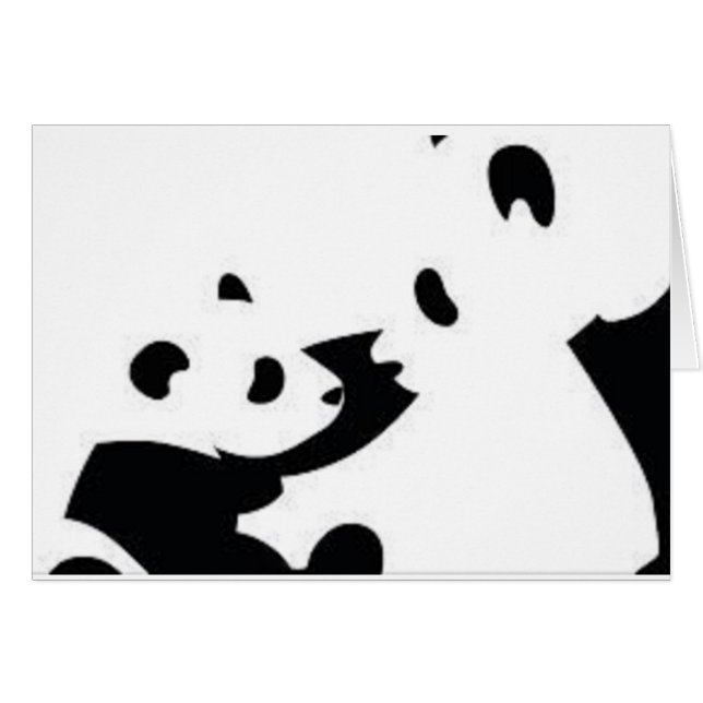 Carte mignonne de panda (Devant horizontal)