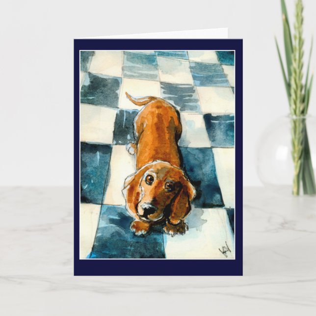 Carte mignonne de salutation ou de note de chien (Devant)