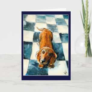 Carte mignonne de salutation ou de note de chien