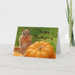 Carte mignonne de tamia de bon thanksgiving