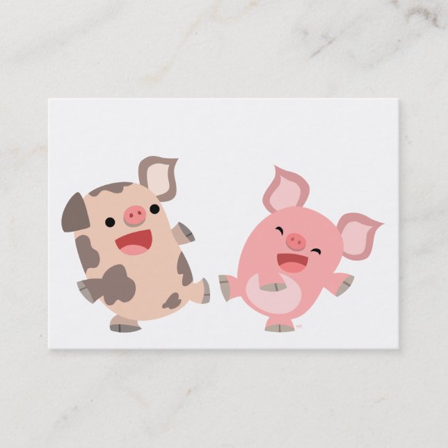 Carte mignonne des porcs ACEO/Business de bande (Devant)