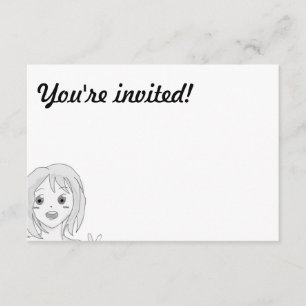 Carte mignonne d'invitation de manga