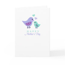 Carte mignonne du jour de mère de poussin d'oiseau