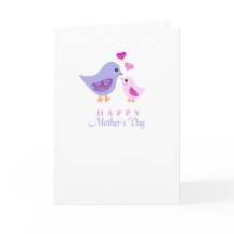 Carte mignonne du jour de mère d'oiseaux de mère