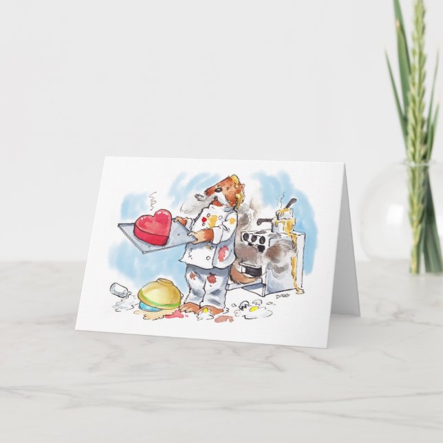 carte mignonne du jour de valentine de chef de (Devant)
