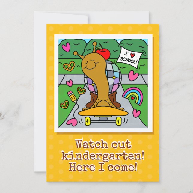 Carte Mignonne Escargot Surveillez Le Jardin D'Enfants D (Devant)