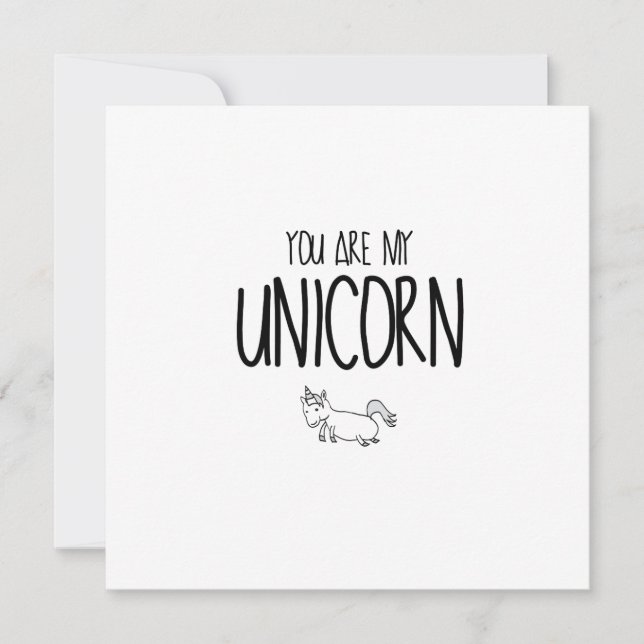 Carte Mignonne et drôle Tu es ma licorne (Devant)