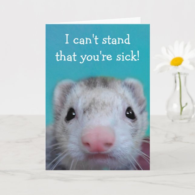 Carte Mignonne, Ferret Inquiète Va Bien (Petite plante)