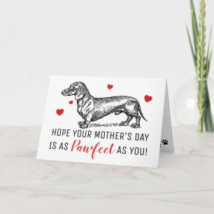 Carte Mignonne fête des mères du chien   Dachshund