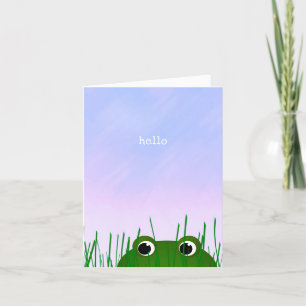 Carte mignonne grenouille levrette bonjour simple tu me