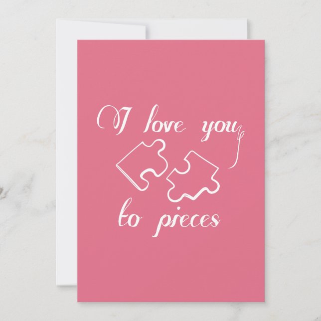 Carte Mignonne Je T'Aime Aux Pièces Valentines Jour (Devant)