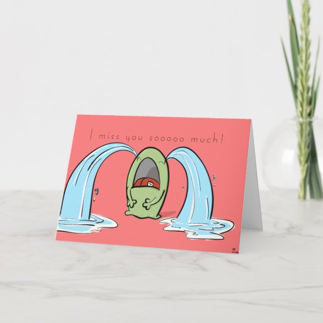 Carte mignonne 'Je te manque' (Devant)
