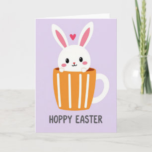 Carte Mignonne Lapin Dans Une Tasse