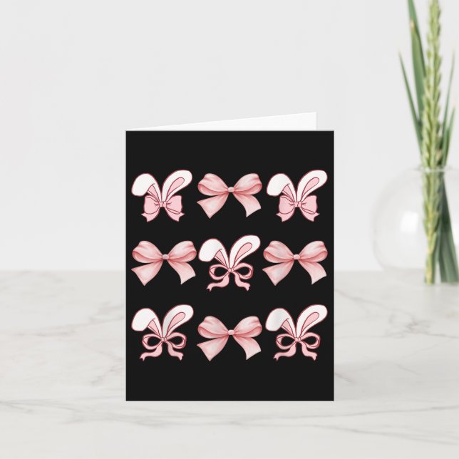 Carte Mignonne lapin de Pâques Visage Coquette Bow Jour  (Devant)