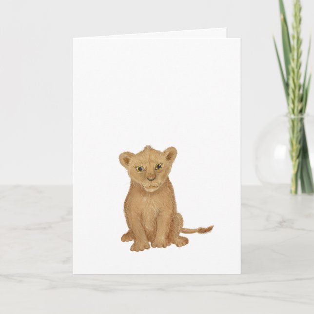 Carte mignonne lionceau (Devant)