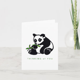 Carte Mignonne main dessinée - Ours PANDA - Animaux sauv