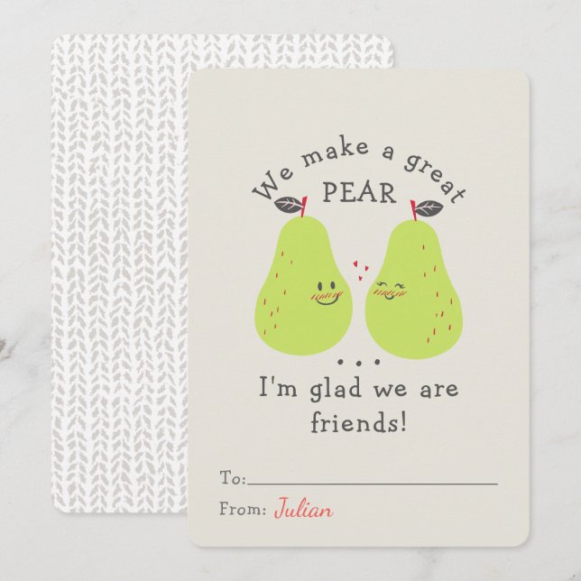 Carte Mignonne Nous Faisons Une Grande Oreille Valentine (Devant / Derrière)