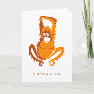 Carte Mignonne ORANGUTAN - Penser à vous - Animaux