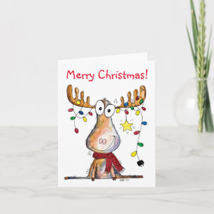 Carte Mignonne orignal de Noël
