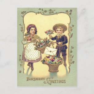 Carte mignonne Paniers de fleurs pour enfants