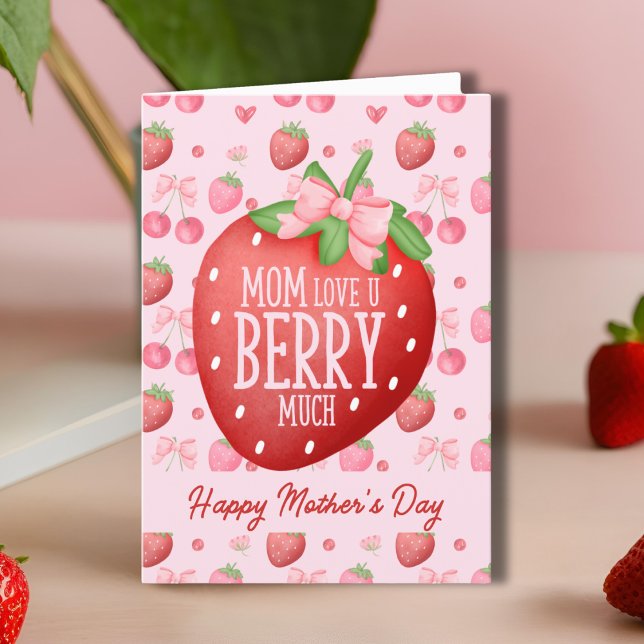 Carte Mignonne Rouge rose Aimer Vous Berry Beaucoup de f (Créateur téléchargé)