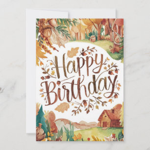 Carte Mignonne saison colorée automne automne heureux an