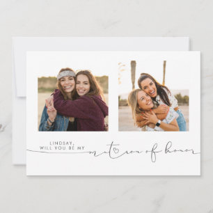 Carte Mignonne serez-vous mon chef d'honneur deux photos