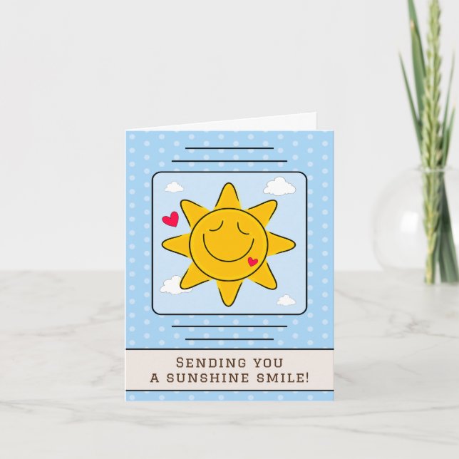 Carte Mignonne Soleil Sourire N'Importe Quelle Occasion  (Devant)