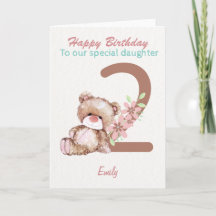 Mignonne Teddy Bear 2e anniversaire pour fille