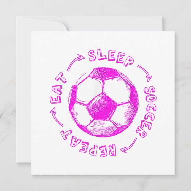 Carte Mignonnes Filles Mangent Sleep Soccer Répéter - Jo (Devant)