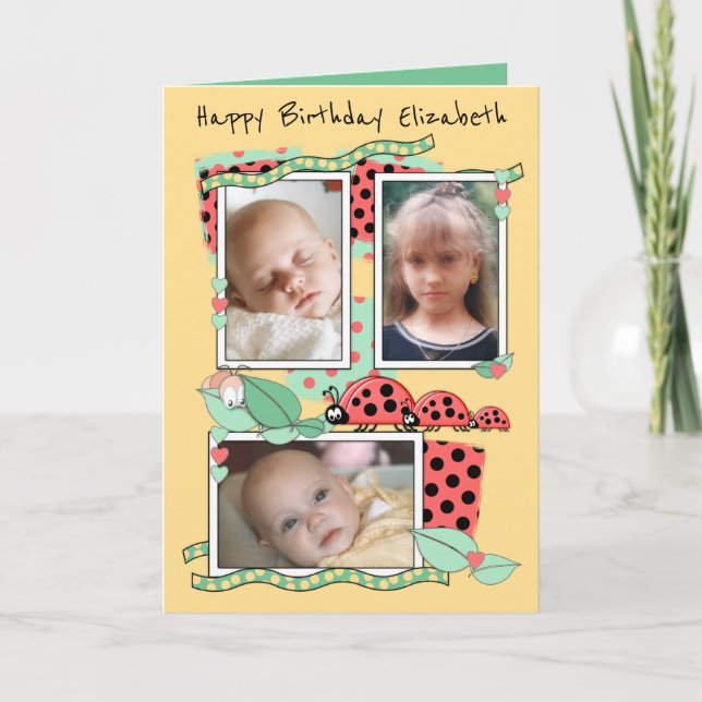 Carte Mignons louches avec nom et photos saluant (Devant)