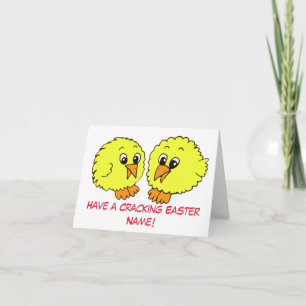 Carte Mignons poussins de Pâques dessin animé drôle