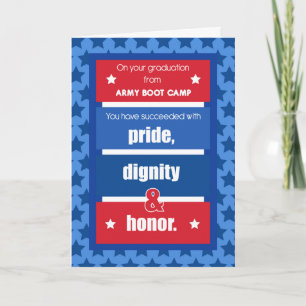 Carte Militaire Boot Camp Graduation Félicitations Red, 