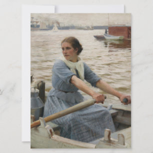 Carte Milk Maid sur un bateau à rames (par Albert Edelfe