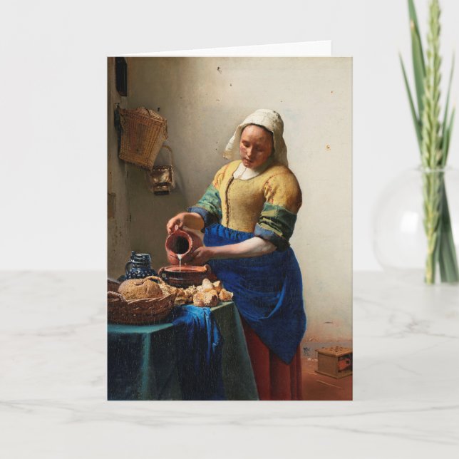 Carte Milkmaid Kitchen Maid de Johannes Vermeer (Devant)
