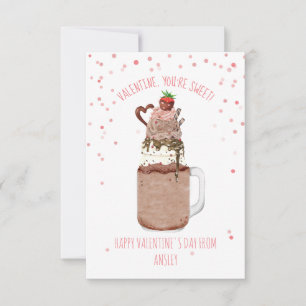 Carte Milkshake au chocolat sucré salle de classe Valent