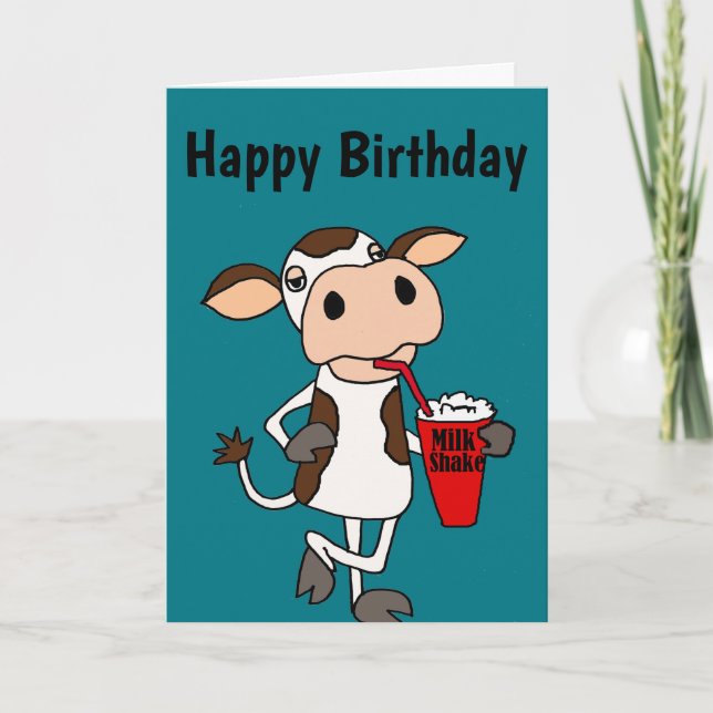 Carte Milkshake potable de vache drôle (Devant)