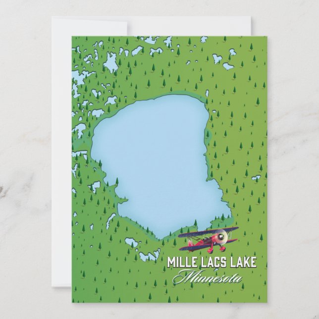 Carte mille lacs Minnesota plan de voyage. (Devant)