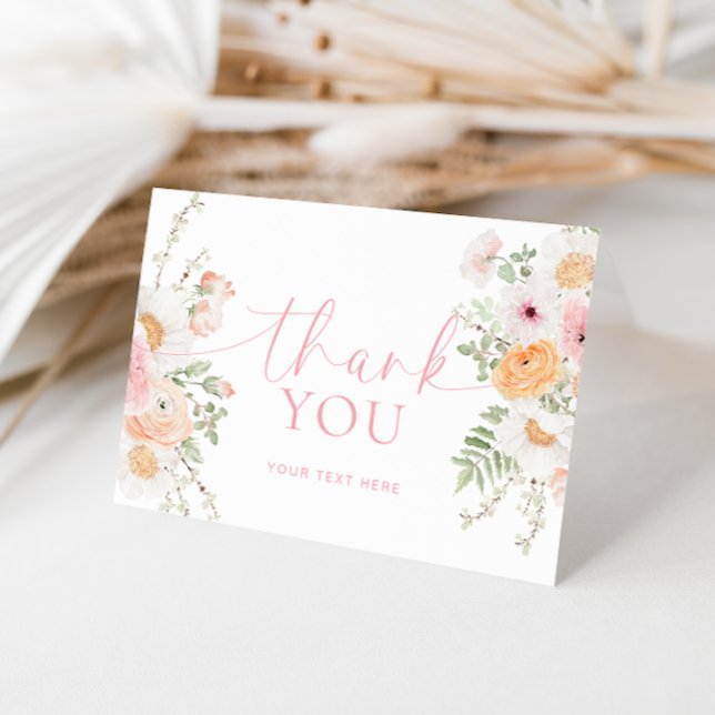 Carte Millie Floral Fête des mariées Merci (Bridal Shower Thank You Card)